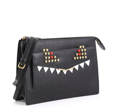 fall winter 2015 collection black leather fendi monster crossbody bag|FENDI Official USA Online Store.